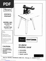 Manual Craftman 10inch Saw