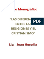 Las Diferencia Entre Las Religiones y El Cristianismo