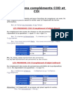 Théorie Pronoms Compléments COD Et COI