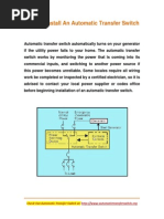 How To Install An Automatic Transfer Switch