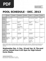 Pool Schedule - Dec. 2013