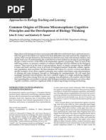 Common Origins of Diverse Misconceptions Cognitive Principles and The Development of Biology Thinking 2012 CBE Life Sciences Education