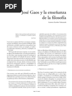 Enseñanza de La Filosofia - Jose Gaos