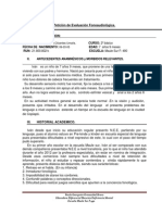 Informe para Evaluacion Fonoaudiologica