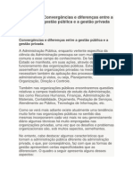 Convergências e Diferenças Entre A Gestão Pública e A Gestão Privada