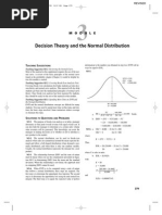 Decision Theory and The Normal Distribution: Eaching Uggestions M3-5