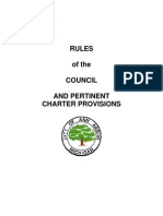 Rules of The Council and Pertinent Charter Provisions