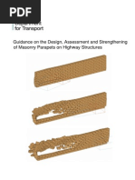 Guidance On The Design Assessment and Strengthening of Masonry Parapets On Highway Structures