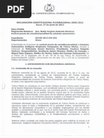 Declaración Constitucional Plurinacional 0009/ 2013, Al Estatuto Autonómico Indígena Originario Campesino de Totora Marka