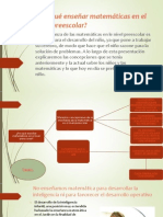 ¿Por Que Enseñar Matematicas en El Nivel Preescolar