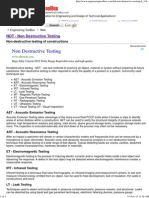 NDT - Non Destructive Testing