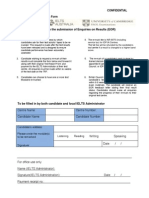 IELTS Re-Evaluation Form