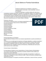 Automatismos Andalucía Líderes en Puertas Automáticas