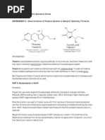 Determination of Vitamin Content in Sample Tablets by Titration