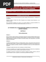 Ley Organica de La Procuraduria General de Justicia Del Distrito Federal