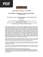 ESSACHESS - CFP - Vol7 - 2 - 14 - 2014