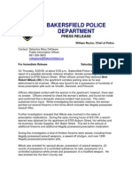 Bakersfield Police Department: Press Release