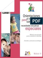 Orientaciones para El Trabajo Con Parvulos Con Necesidades Educativas Especiales Modulo 10