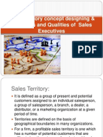 Sales Territory Concept Designing & Functions and Qualities of Sales Executives