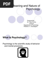 Meaning and Nature of Psychology PDF