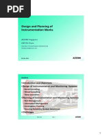 Design and Planning of Instrumentation Works