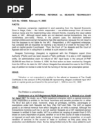 Commissioner of Internal Revenue vs. Seagate Technology (Philippines), 451 SCRA 132, February 11, 2005