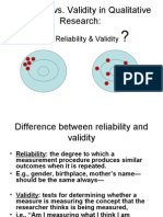 Reliability and Validity Examples