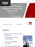 OG 001 Overview of Wireless Network Planning and Optimization ISSUE1.0