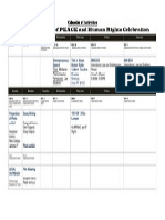 Calendar of Activities HR and PEACE Week