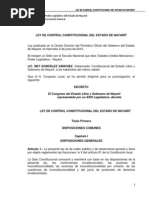 Control Constitucional Del Estado de Nayarit (Ley De)