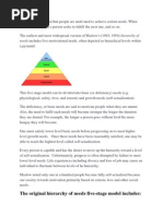 The Original Hierarchy of Needs Five-Stage Model Includes