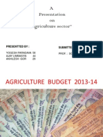 Agriculture Budget 2013-14