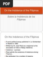 Sobre La Indolencia de Los Filipinos