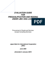 Evaluation Guide FOR Prequalification and Bidding Under Jbic Oda Loans