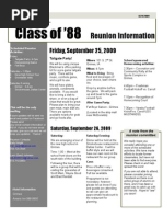 Class Reunion Info