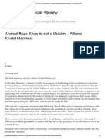 Ahmad Raza Khan Is Not A Muslim - Allama Khalid Mahmud - Barelwis - A Critical Review