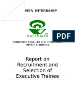 Recruitmenmt of Executive Trainee