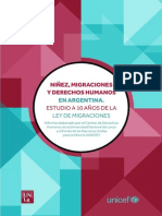 Niñez, Migraciones y Derechos Humanos en Argentina. Estudio A 10 Años de La Ley de Migraciones.