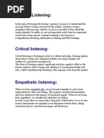 Types of Listening