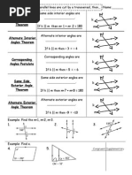 Parallel Lines Theorems NOTES