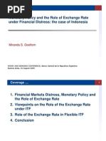 Monetary Policy and The Role of Exchange Rate Under Financial Distress: The Case of Indonesia