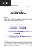 TD2-Corr-Theorie de L - Evidence Et Theorie Des Possibilites