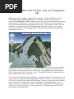 Slope Calculation From Contour Lines in A Topographic Map