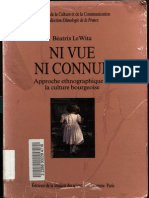 Ni Vue Ni Conue. Aproche Ethnographique de La Culture Bourgeoise - Beatrix Le Wita