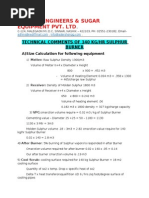 Technical Comments of 140 KG HR Sulphur Burner