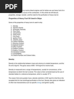 Properties of Heavy Fuel Oil