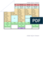 Weekly Subject Schedule