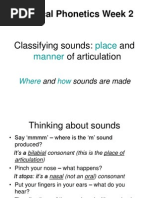 Week 2 Place & Manner of Articulation (Consonants)