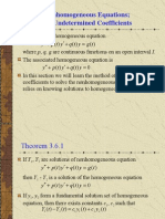 Non Homogeneous Equations-Method of Undetermined Coefficients