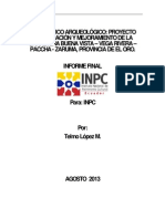 Informe Arqueologico Buenavista Vega Rivera Paccha Zaruma